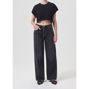AGOLDE Low Slung Baggy 28 Paradox Faded Black Wide Leg Jeans